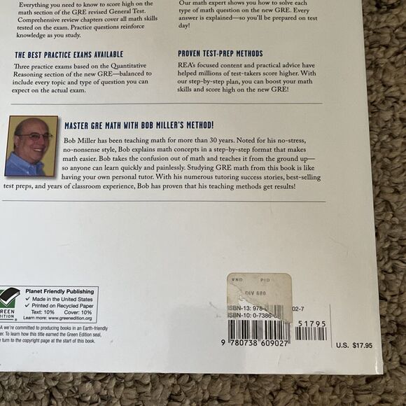 Bob Miller's Math for the New GRE Test Preparation 3rd Edition Paperback - Picture 5 of 8